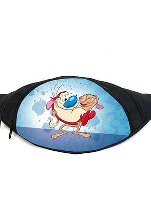 Поясная сумка бананка шоу рена и стимпи (gb- the ren & stimpy show 02) gear bag черная