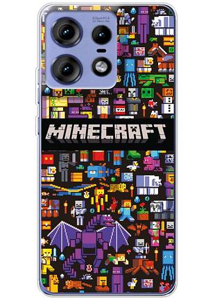 Чехол силиконовый с картинкой на motorola edge 50 pro (майнкрафт, minecraft)