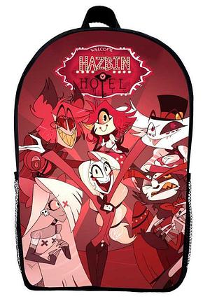 Рюкзак отель хазбин (school gear bag hazbin hotel 013) черный, 39 х 27 х 14 см