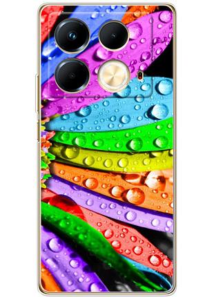 Чехол силиконовый с картинкой на infinix note 40 4g (цветные листья)