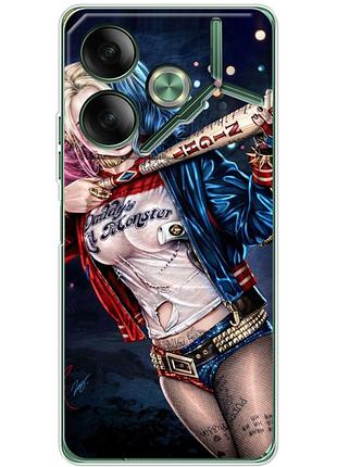 Чехол силиконовый с картинкой на tecno pova 6 (харли квинн, harley quinn)