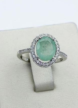 Кольцо серебряное с изумрудом 19 2,25 г