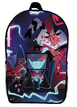 Рюкзак отель хазбин (school gear bag hazbin hotel 04) черный, 39 х 27 х 14 см