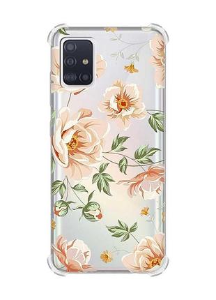 Чехол с утолщенными углами для samsung galaxy a51(2020)/a515 цветы пастельные (принт 277)