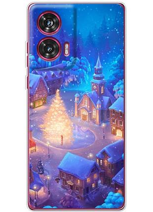Чехол силиконовый с картинкой на motorola edge 50 fusion (новогодний)