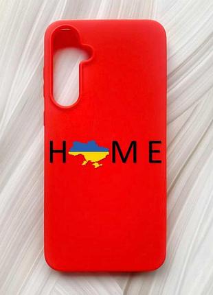 Матовий червоний чохол на samsung galaxy a55 (a556) дім україна (принт 72)