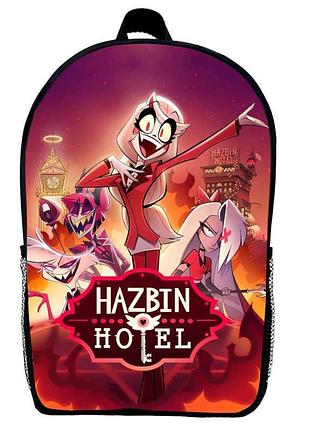 Рюкзак отель хазбин (school gear bag hazbin hotel 03) черный, 39 х 27 х 14 см