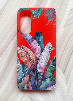 Матовий червоний чохол на samsung galaxy a05s (a057) тропіки (принт 372)