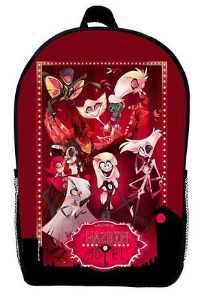 Рюкзак отель хазбин (school gear bag hazbin hotel 01) черный, 39 х 27 х 14 см