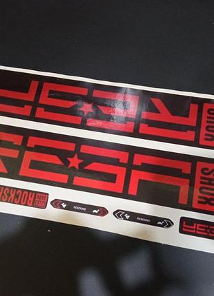 Металлик красные наклейки на вилку перья рокшок рок шок rock shox велосипеда реба reba стильные