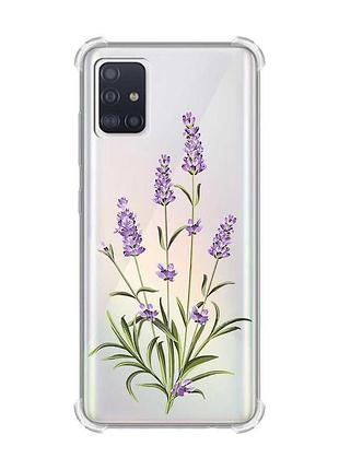 Чохол з потовщеними кутами для samsung galaxy a51(2020)/a515 гілочки лаванди (принт 266)