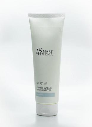 Ультразволожуючий захисний крем spf 50 з олією канабісу smart4derma aquagen 230 мл