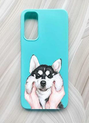 Матовий бірюзовий чохол на samsung galaxy a05s (a057) мордочка (принт 121)