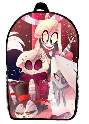 Рюкзак отель хазбин (school gear bag hazbin hotel 05) черный, 39 х 27 х 14 см
