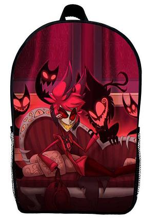 Рюкзак отель хазбин (school gear bag hazbin hotel 09) черный, 39 х 27 х 14 см