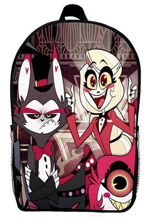 Рюкзак отель хазбин (school gear bag hazbin hotel 07) черный, 39 х 27 х 14 см