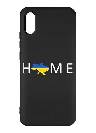 Матовый черный чехол на xiaomi redmi 9a дом украина (принт 73)