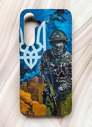 Матовий чохол з чорними боками на samsung galaxy a55 (a556) захисник (принт 349)