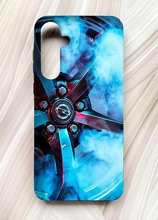 Матовий чохол з чорними боками на samsung galaxy a55 (a556) авто. колесо (принт 240)