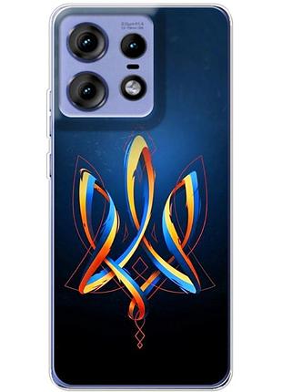 Чехол силиконовый с картинкой на motorola edge 50 pro (патриотический, герб украины)