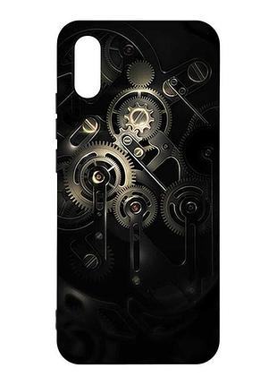 Матовый черный чехол на xiaomi redmi 9a механизм (принт 238)