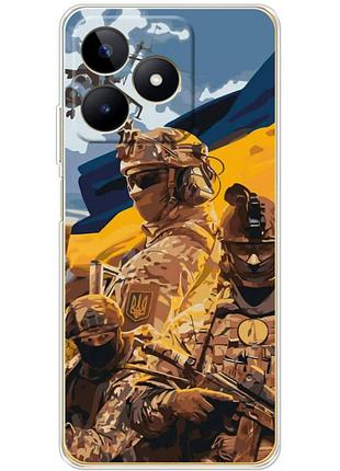 Чохол силіконовий з картинкою на realme note 50 (патріотичний, воїни зсу)
