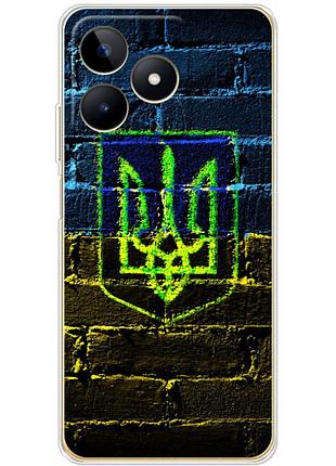 Чохол силіконовий з картинкою на realme note 50 (патріотичний, герб україни)