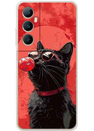 Чехол силиконовый с картинкой на realme c65 (стильный котик)