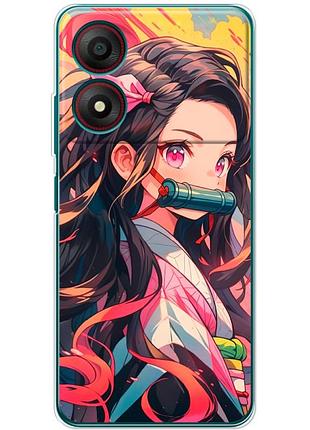 Чехол силиконовый с картинкой на zte blade a34 (аниме, anime)