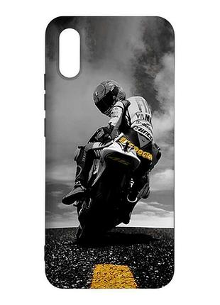 Матовий чорний чохол на xiaomi redmi 9a мото (принт 69)