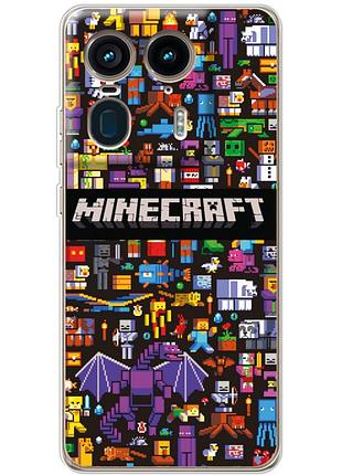 Чехол силиконовый с картинкой на motorola edge 50 ultra (майнкрафт, minecraft)