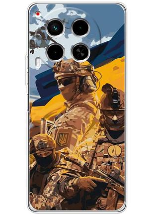 Чехол силиконовый с картинкой на tecno camon 30 (патриотический, воины всу)