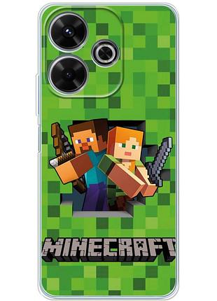 Чохол силіконовий з картинкою на xiaomi redmi 13 (майнкрафт, minecraft)