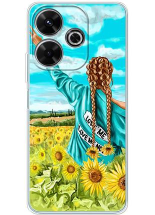 Чехол силиконовый с картинкой на xiaomi redmi 13 (патриотический, девушка украинка)