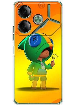 Чехол силиконовый с картинкой на tecno pova 6 (бравл старс, brawl stars)