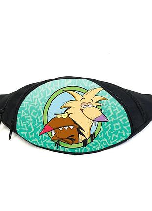 Поясная сумка бананка крутые бобры (gb- the angry beavers 02) gear bag черная