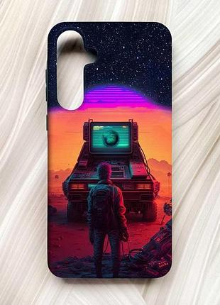 Матовий чохол з чорними боками на samsung galaxy a55 (a556) постсвіт (принт 245)