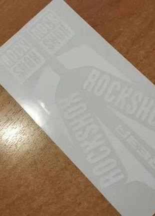 Белые без фона наклейки на вилку перья рокшок рок шок rock shox велосипеда реба reba клюшки