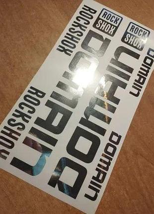Хром зеркальный без фона наклейки на вилку перья рокшок рок шок rock shox велосипеда domain домаин думаин