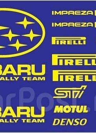 Виниловые наклейки на авто " subaru impreza wrx " 40х65 см белый
