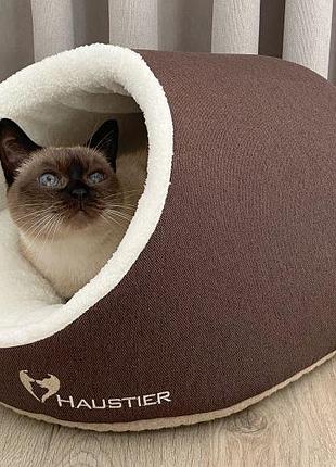 Будиночок для кота або собаки cave brown s - 47x40x28см