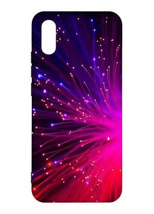 Матовый черный чехол на xiaomi redmi 9a салют (принт 98)