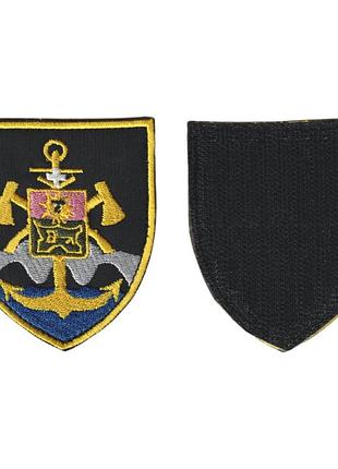 Шеврон военный / армейский, 70-й центр инженерного обеспечения гуоо, на липучке, на черном, всу 8 см * 7