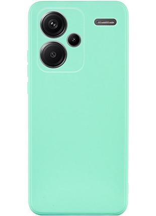 Чехол fiji style для xiaomi redmi note 13 pro plus 5g силикон бампер с защитой блока камер бирюзовый