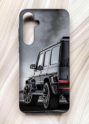 Матовий чохол з чорними боками на samsung galaxy a55 (a556) авто чорне (принт 235)