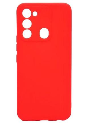 Чехол fiji style для tecno spark 8c (kg5k / kg5n) силикон бампер с защитой блока камер красный