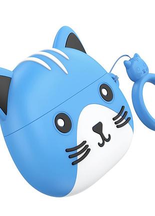 Навушники bluetooth бездротові hoco ew46 з мікрофоном та чохлом у комплекті blue