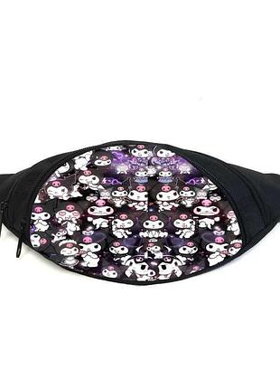 Поясная сумка бананка хеллоу китти куроми (gb kuromi hello kitty 05) gear bag черная