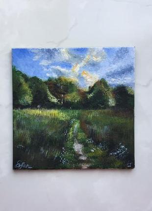 Мініатюрна інтер'єрна пейзажна картина 10х10см