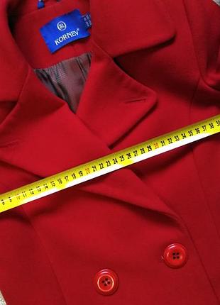 Кашемірове пальто, червоне базове пальто з кашеміру, двобортне демісезонне пальто, якісне...
